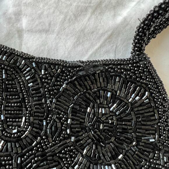 90s La Regale Black Beaded Small Purse - Picture 8 of 11